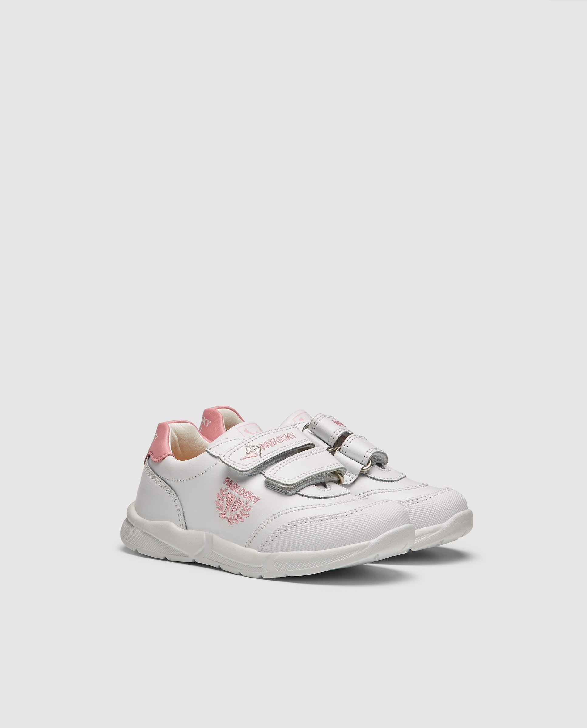 Sapatilhas desportivas brancas com fecho aderente duplo Branco-2