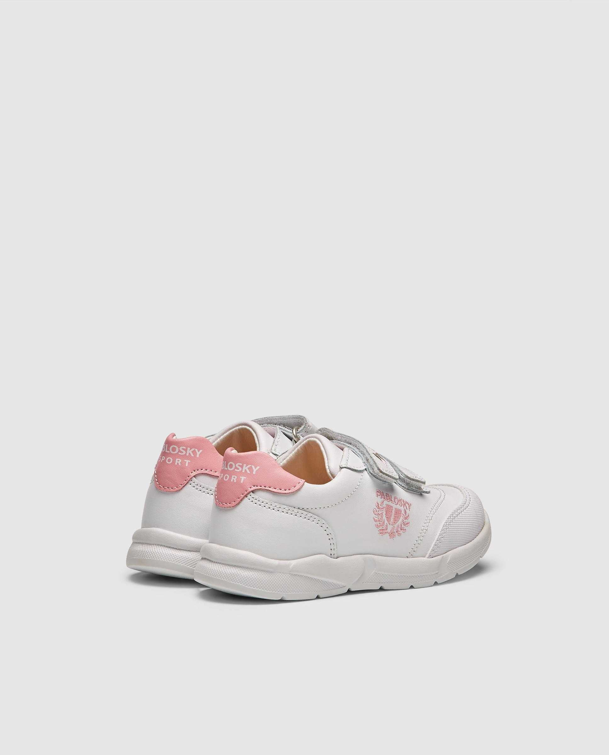 Sapatilhas desportivas brancas com fecho aderente duplo Branco-3