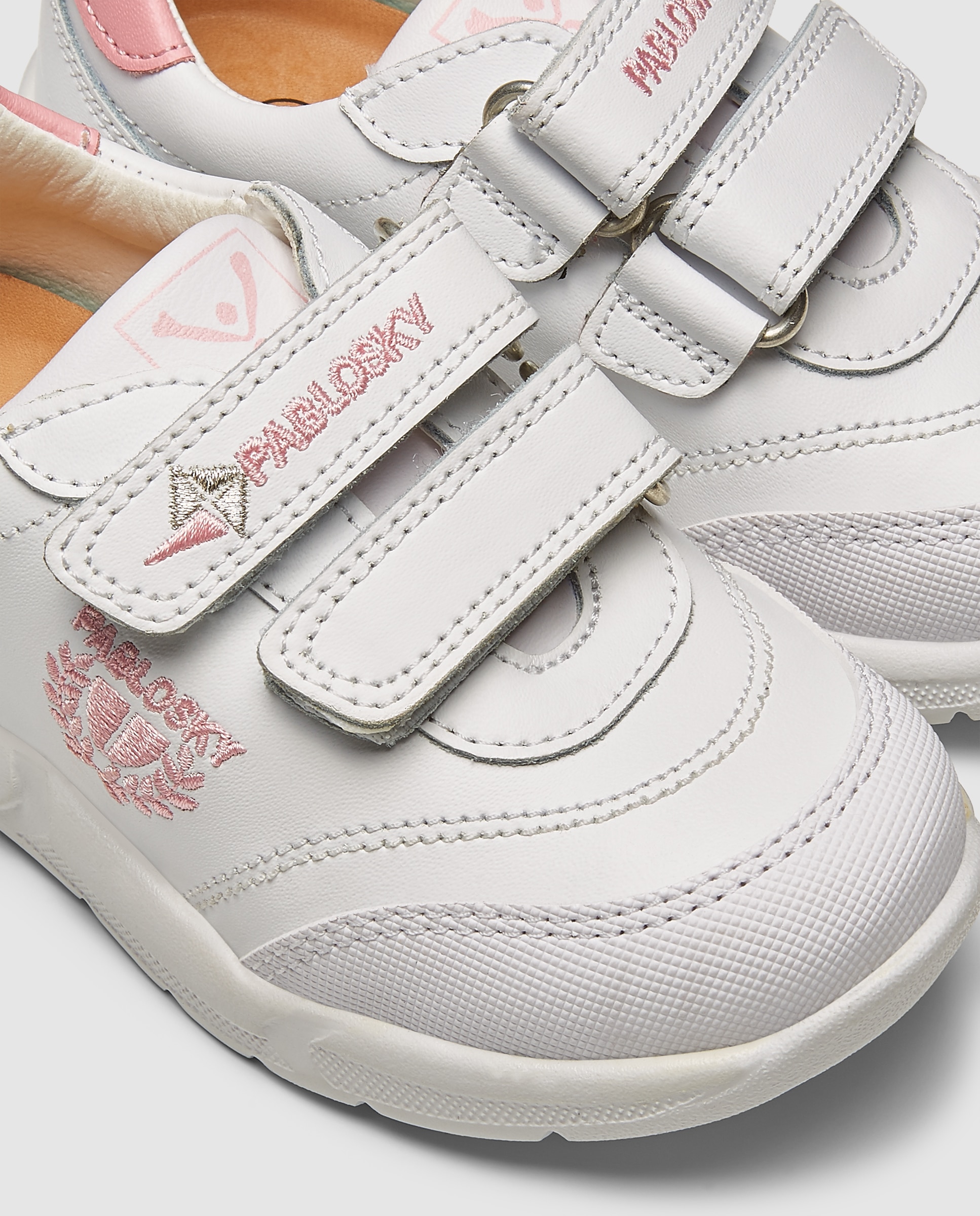Sapatilhas desportivas brancas com fecho aderente duplo Branco-5