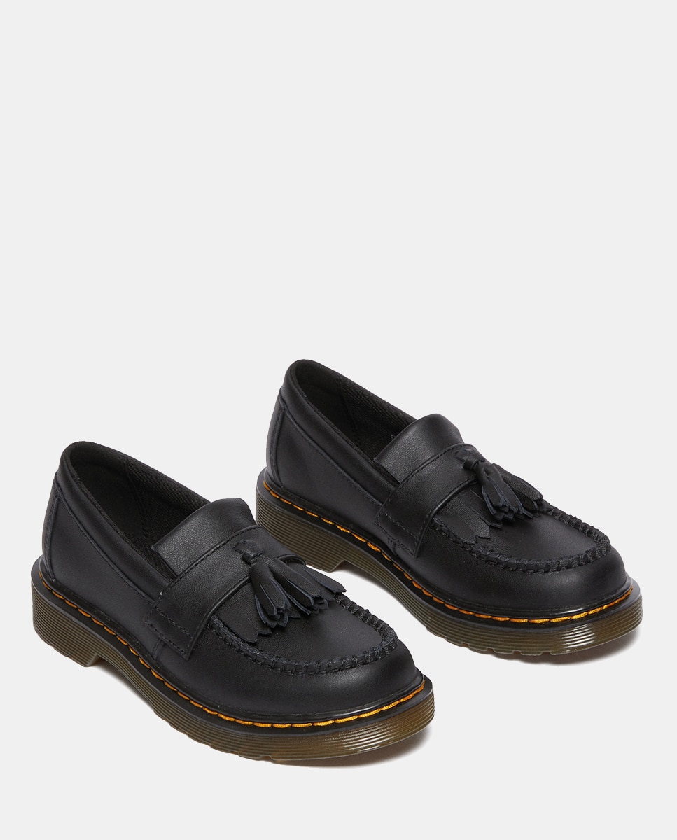 Mocassins Adrián de Criança com Adorno de Borlas e em Pele Dr. Martens Preto-3