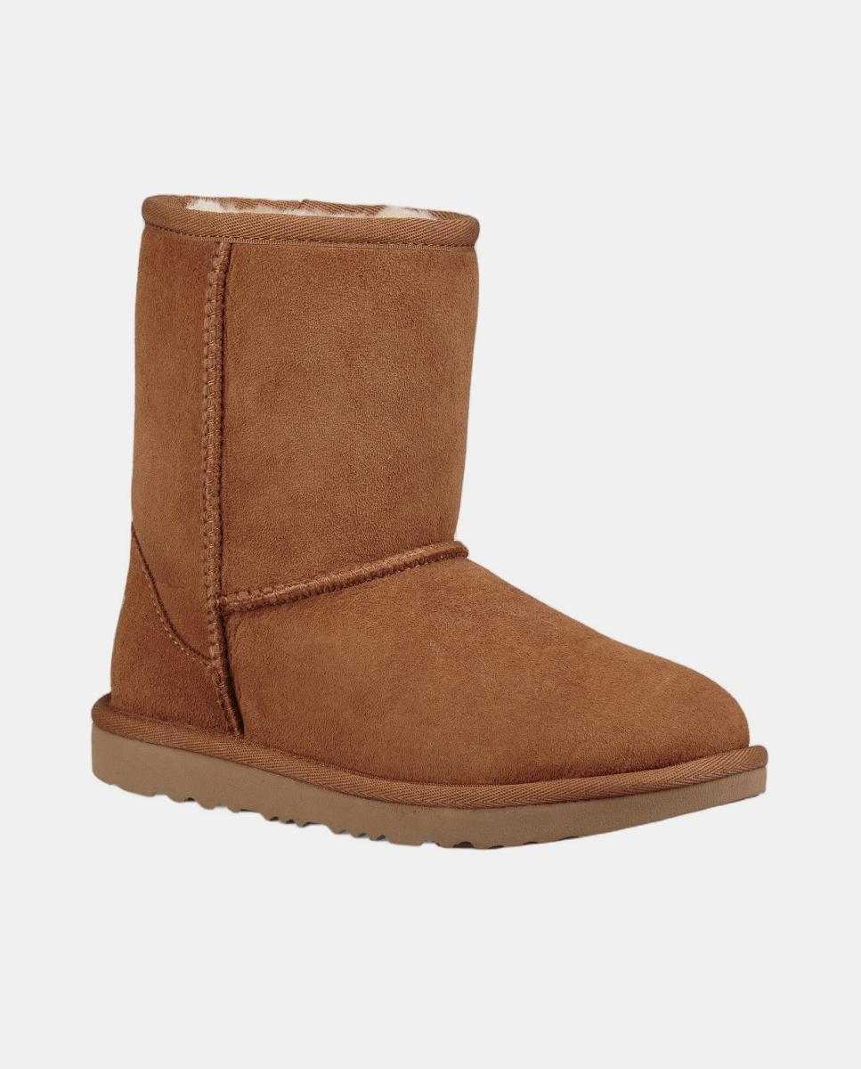 Botas de criança UGG em pele castanhas Castanho-2