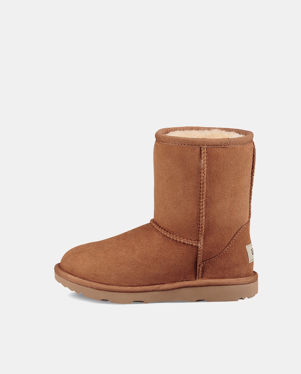 Botas de criança UGG em pele castanhas Castanho-5