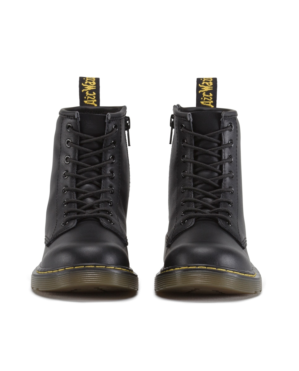 Botas de menina Dr Martens pretas com atacadores e fecho de correr Dr. Martens Preto-3