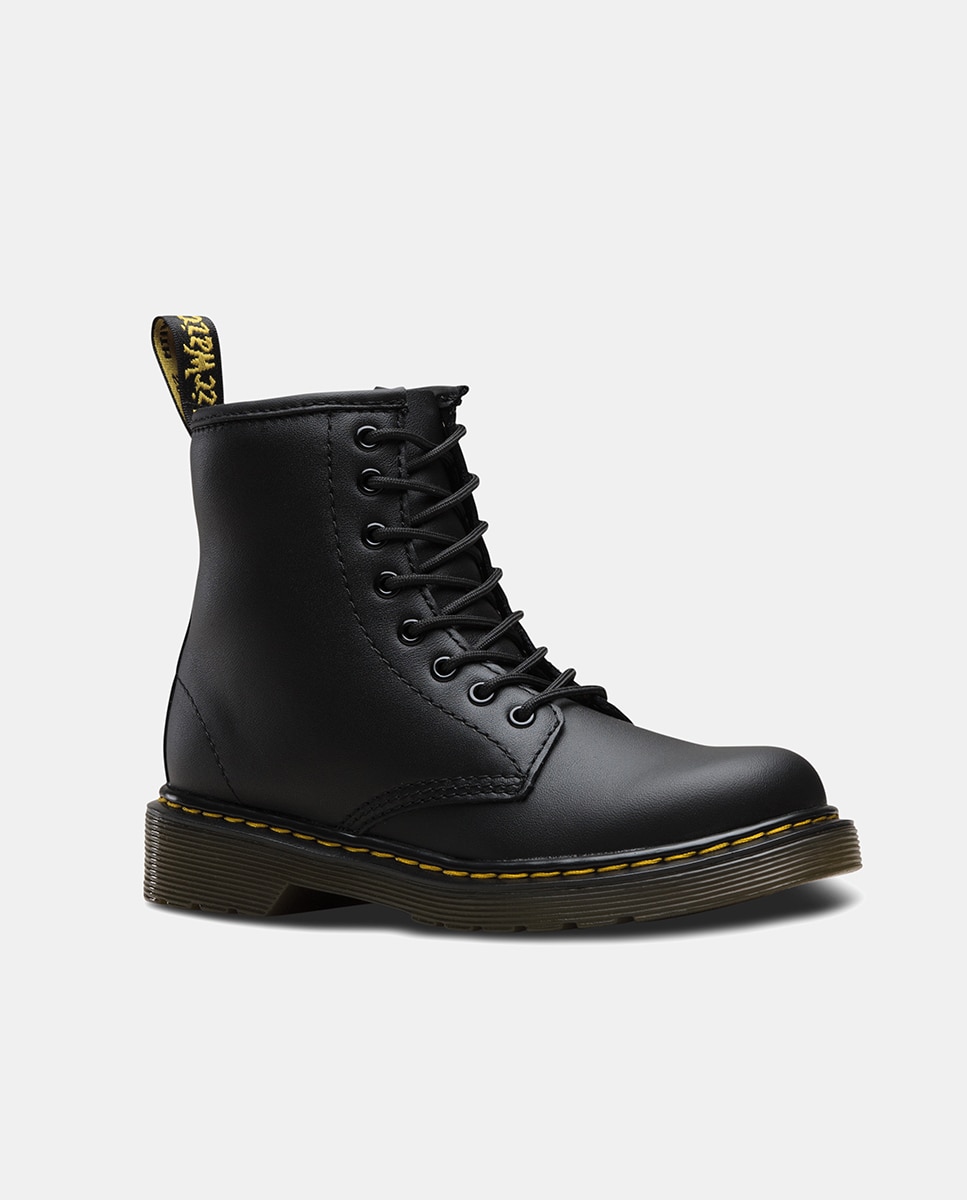 Botas de menina Dr Martens pretas com atacadores e fecho de correr Dr. Martens Preto-4