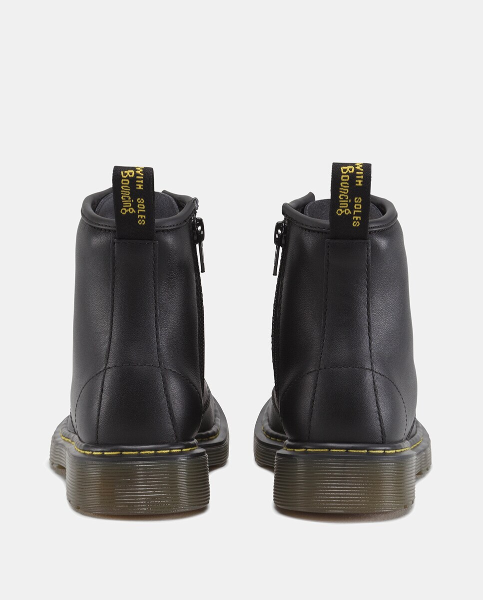 Botas de menina Dr Martens pretas com atacadores e fecho de correr Dr. Martens Preto-5