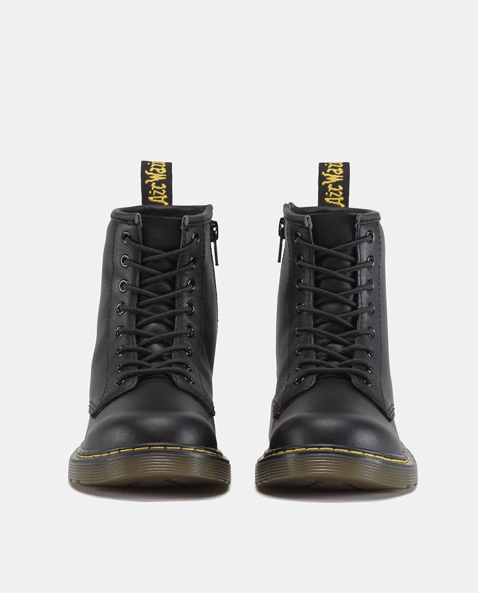 Botas de menina Dr Martens pretas com atacadores e fecho de correr Dr. Martens Preto-6