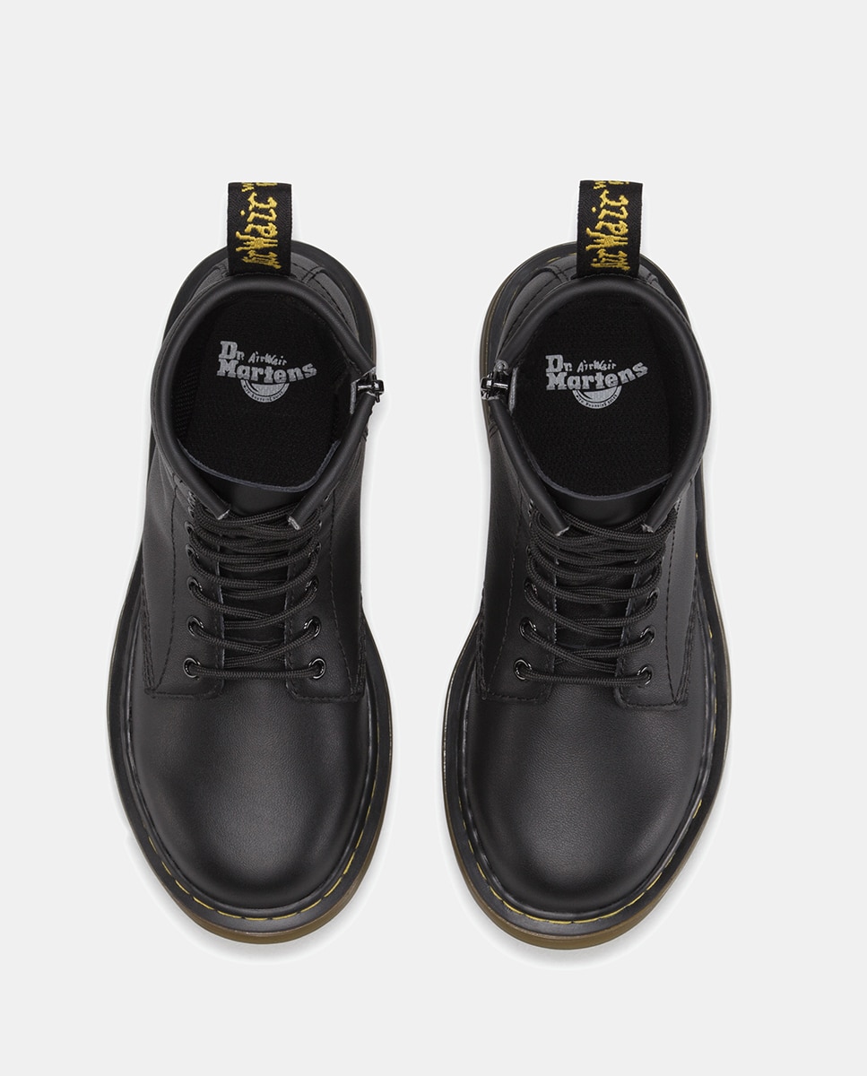 Botas de menina Dr Martens pretas com atacadores e fecho de correr Dr. Martens Preto-7