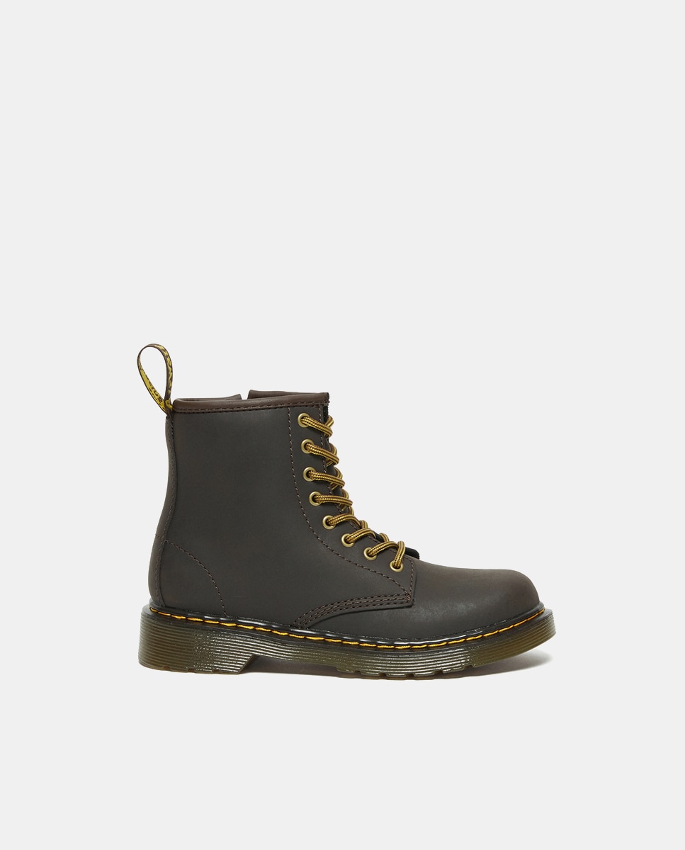 Botas com Pespontos e Fecho de Correr Interior - Castanho-Escuro Dr. Martens Castanho-escuro-1