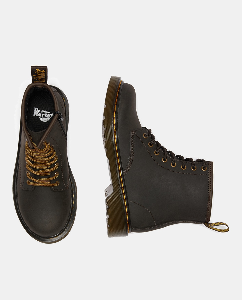 Botas com Pespontos e Fecho de Correr Interior - Castanho-Escuro Dr. Martens Castanho-escuro-2
