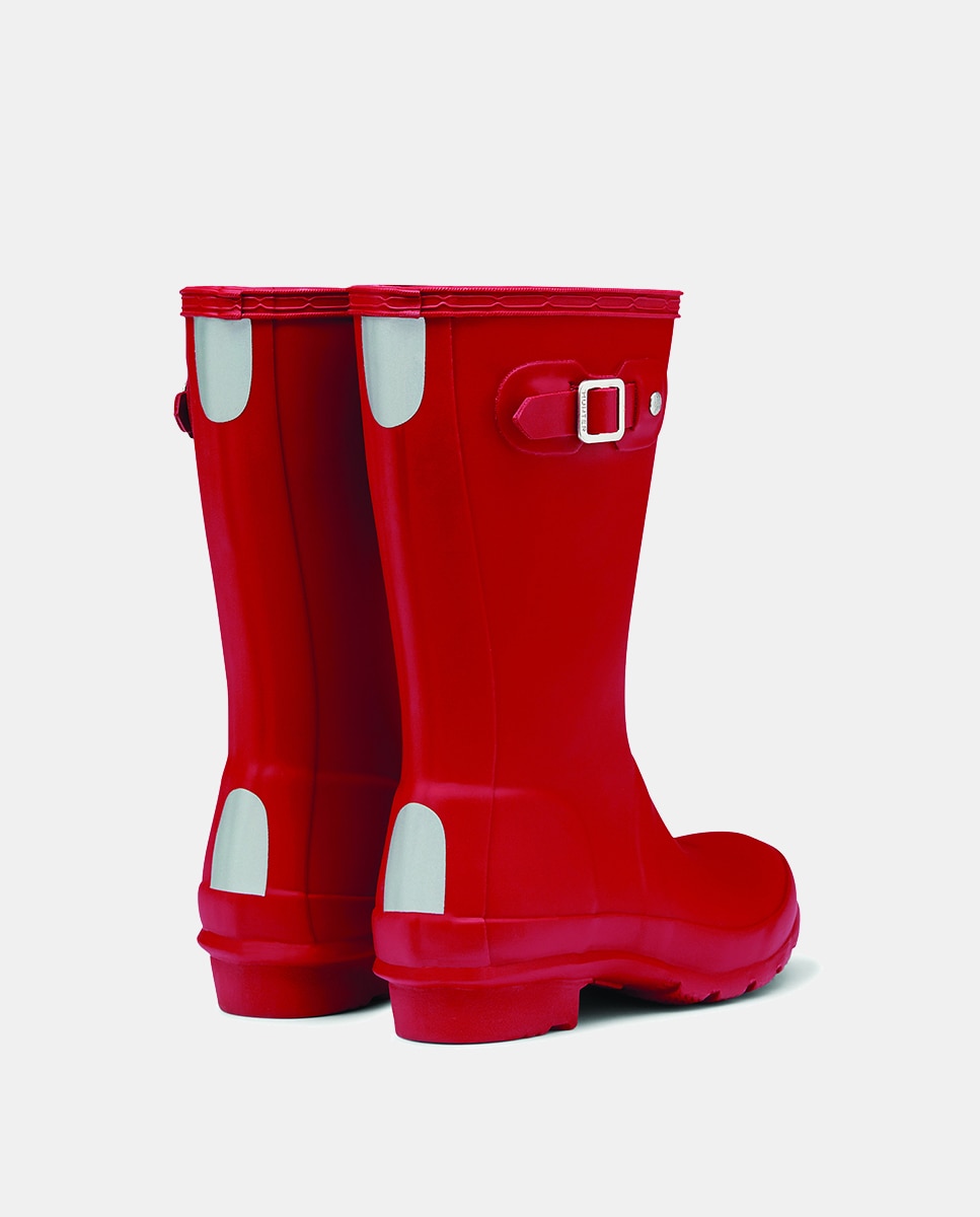 Galochas Original de Criança com Remendos Refletores e Detalhe de Logótipo Hunter Vermelho-2