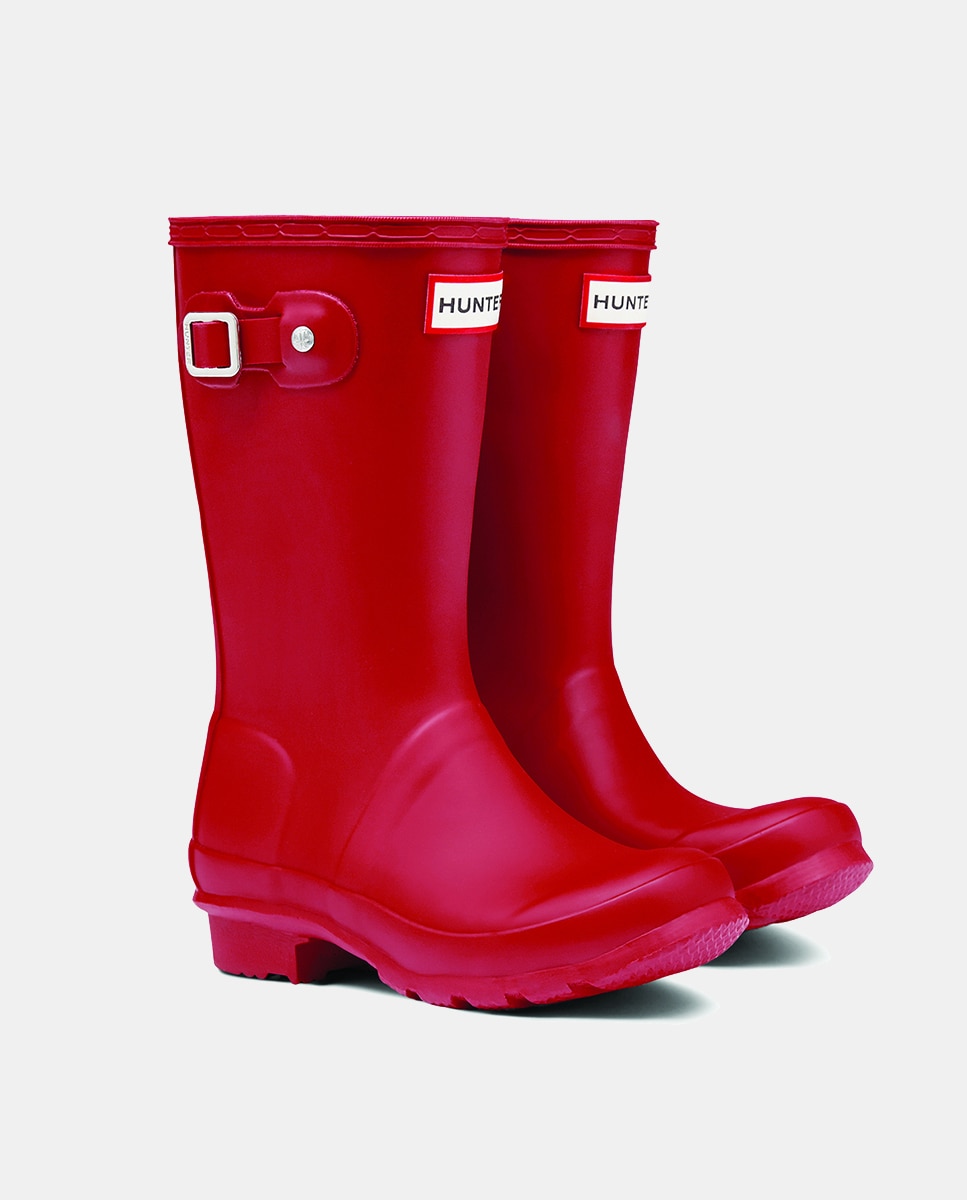 Galochas Original de Criança com Remendos Refletores e Detalhe de Logótipo Hunter Vermelho-4