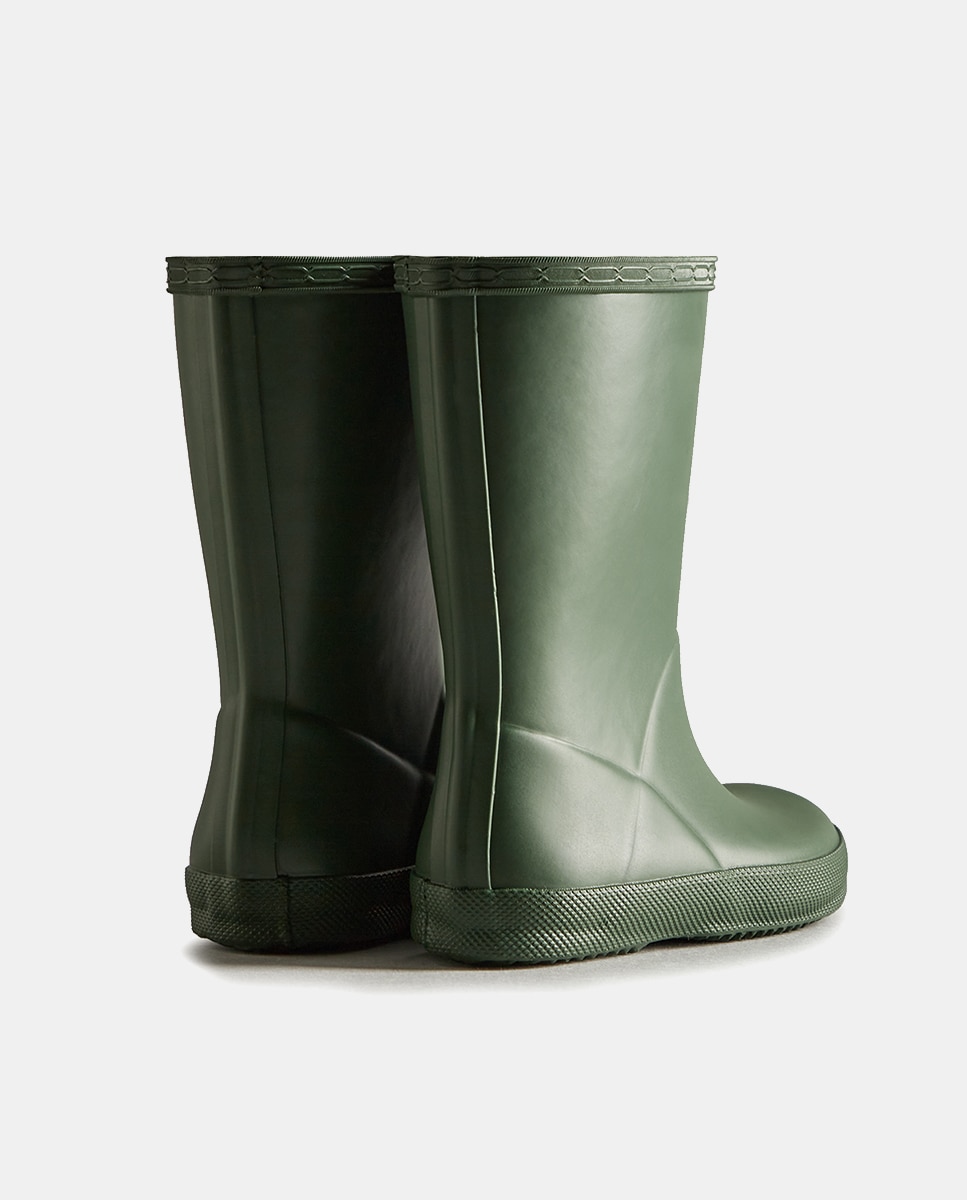 Botas de agua Original de niños con acabado mate y detalle de logotipo - Hunter - Verde militar Verde militar-2