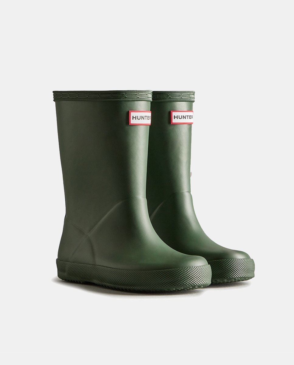 Botas de agua Original de niños con acabado mate y detalle de logotipo - Hunter - Verde militar Verde militar-3