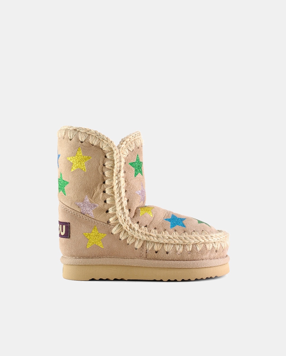 Imagem 0 de Botas com Tira de Crochet e Estrelas, Logótipo na Parte Traseira e em Camurça - Multicolor
