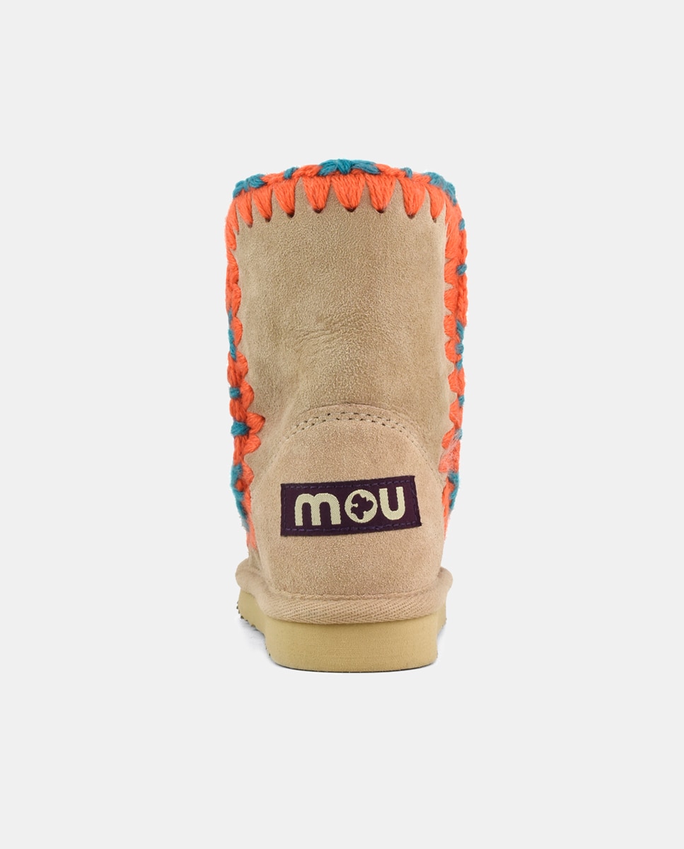 Botas com Tira de Crochet, Logótipo na Parte Traseira e em Camurça - Multicolor Mou Bege-5