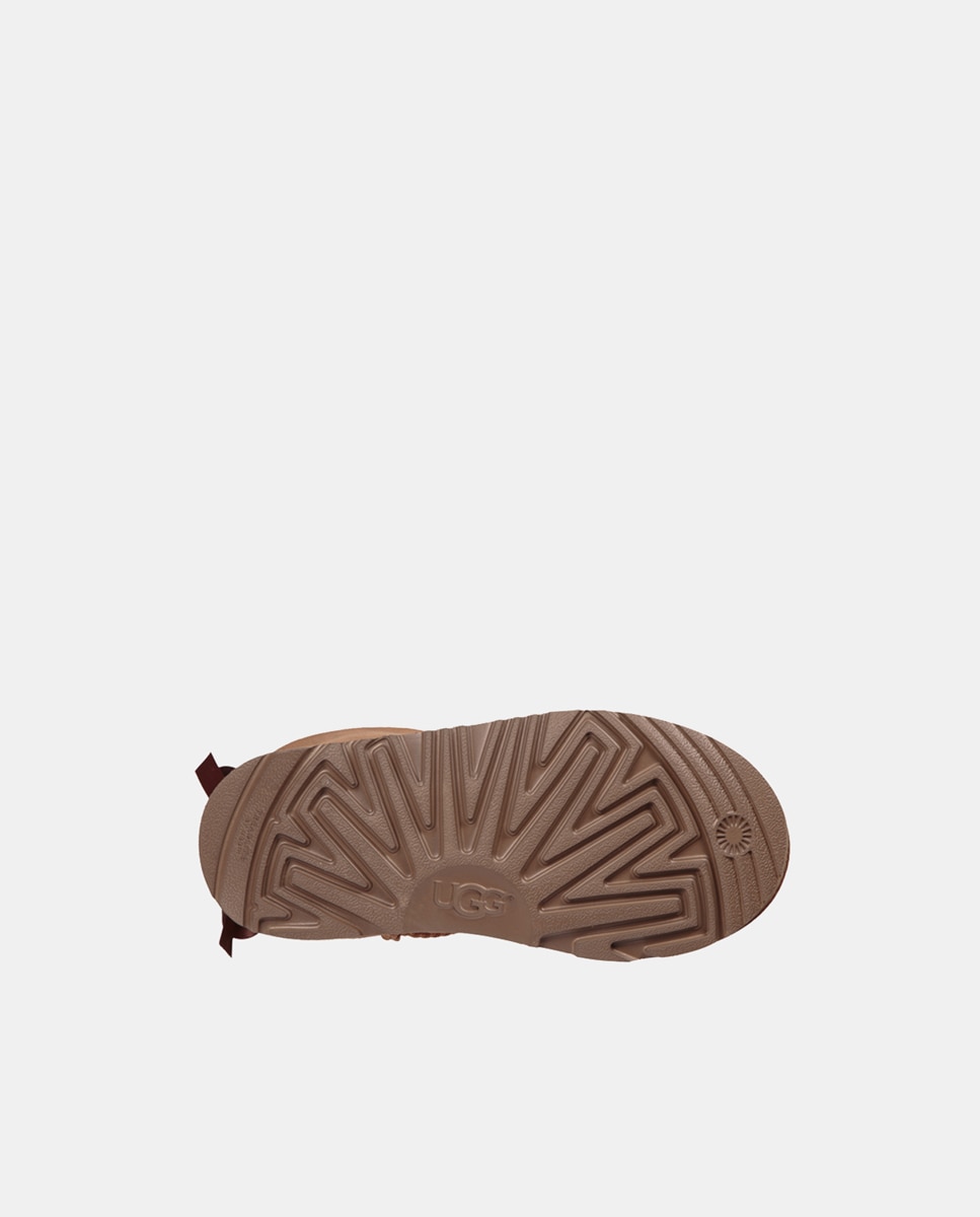 Botas Mini Bailey Bow II com Forro Interior de Pelo e em Pele UGG Castanho-6