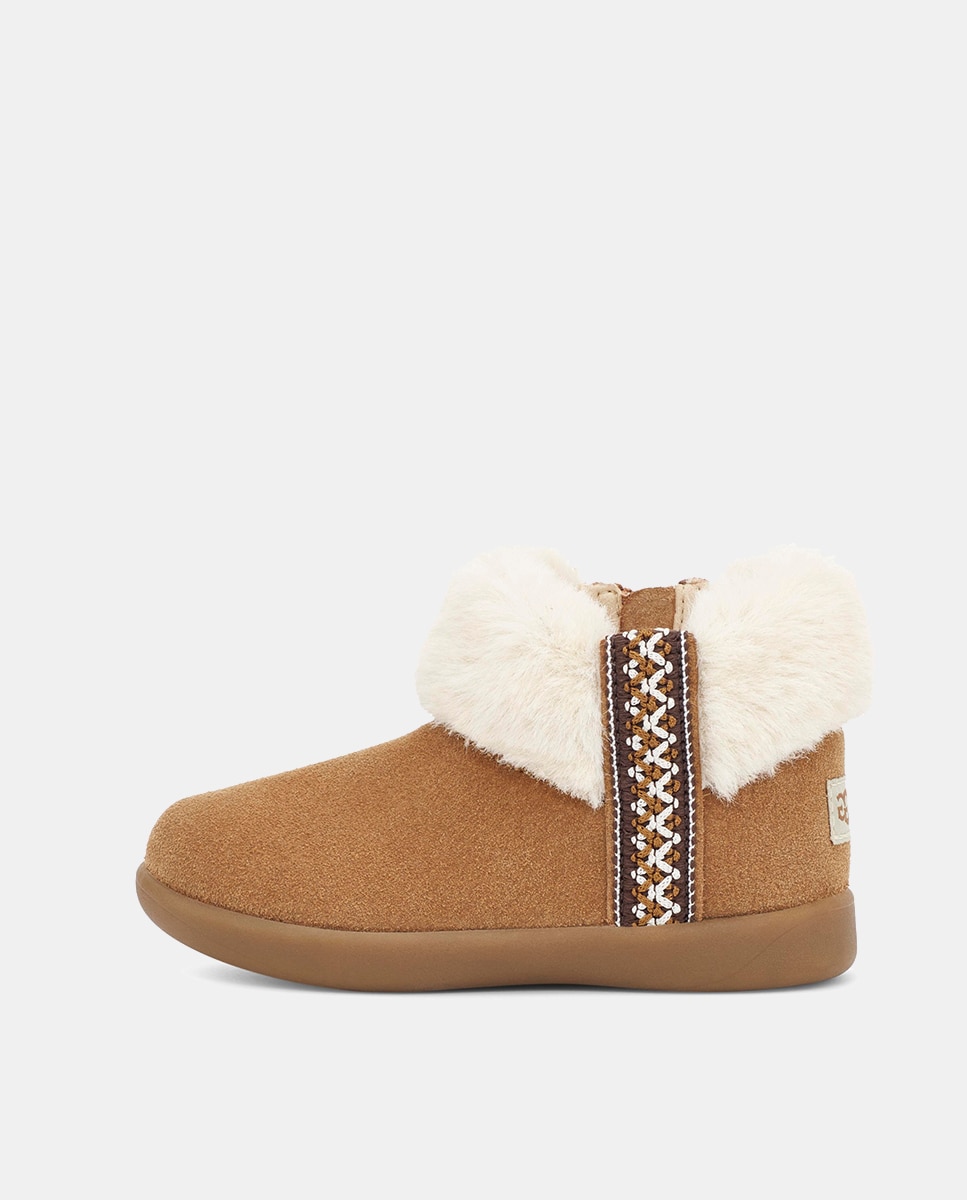Botins Dreamee com Forro Interior de Pelo e em Pele UGG Castanho-2