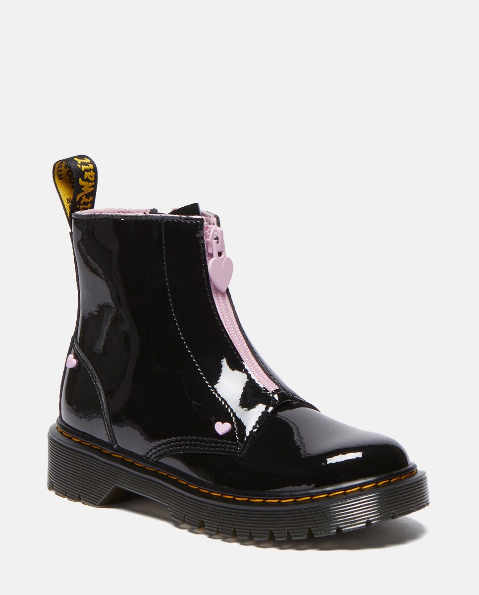 Botas em Verniz com Fecho de Correr Dr. Martens Preto-2