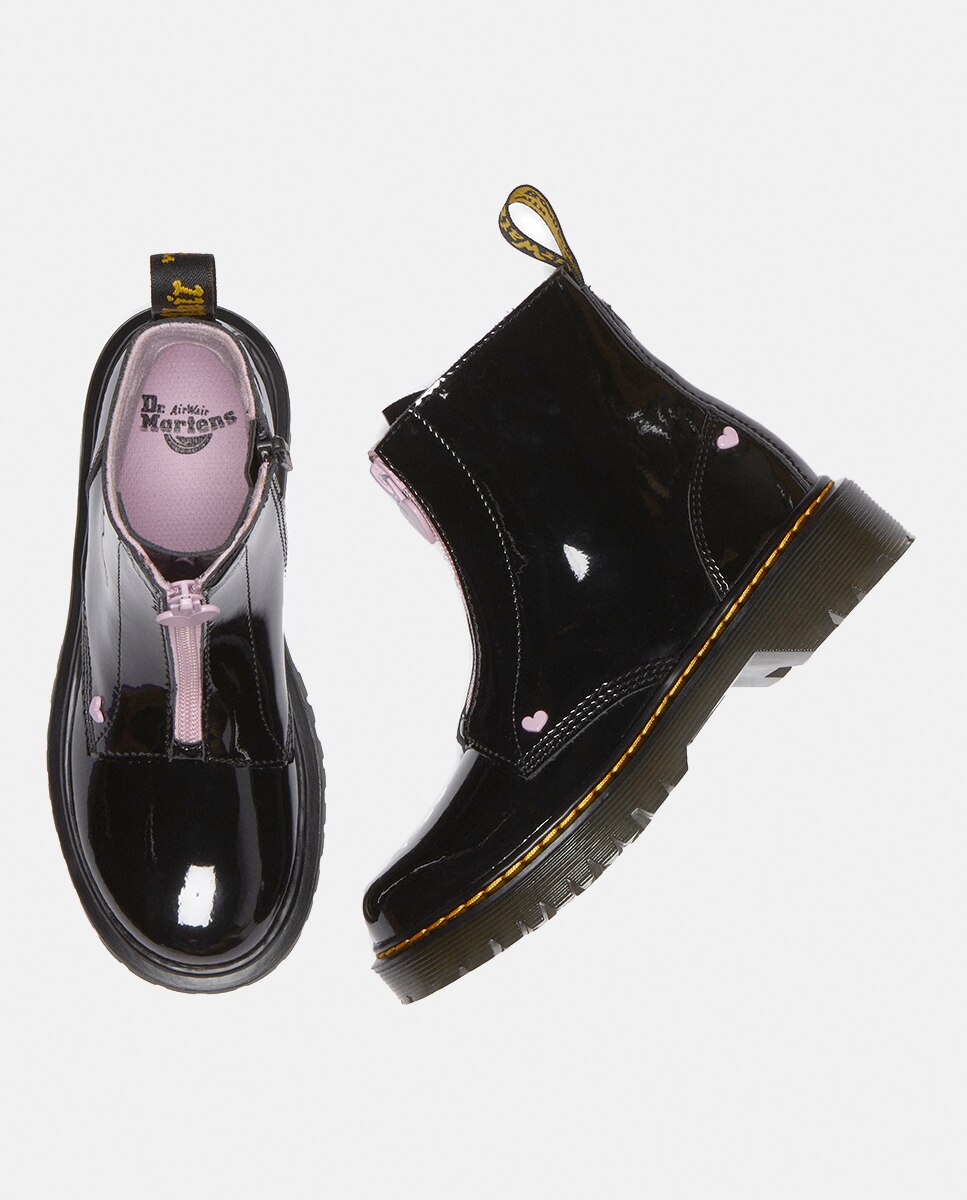 Botas em Verniz com Fecho de Correr Dr. Martens Preto-5