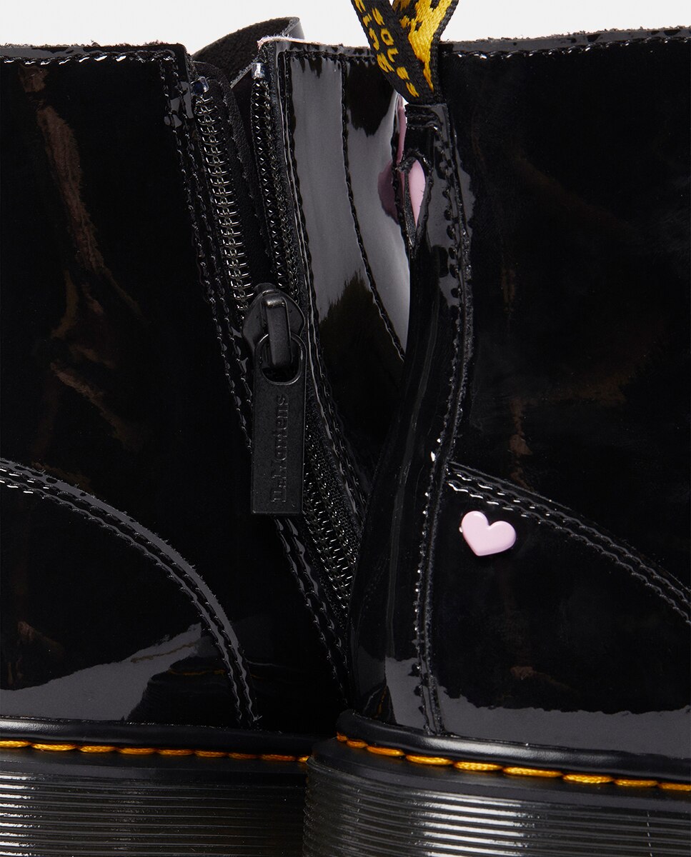 Botas em Verniz com Fecho de Correr Dr. Martens Preto-8