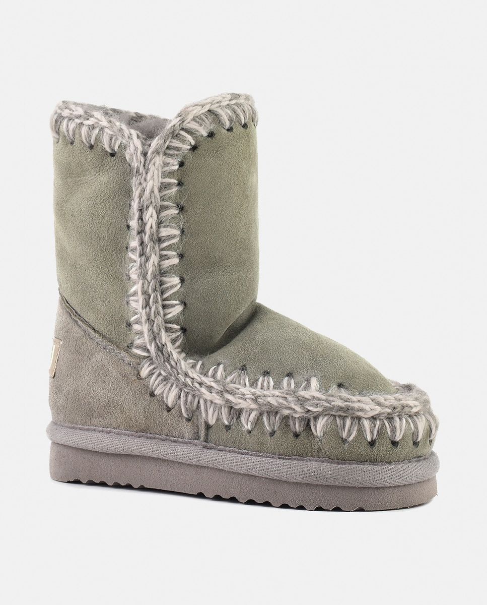Botas com Tira de Crochet, Logótipo na Parte Traseira e em Camurça Cinzento-2