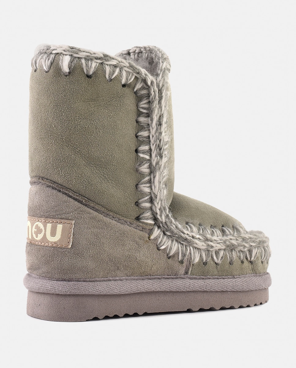 Botas com Tira de Crochet, Logótipo na Parte Traseira e em Camurça Cinzento-3