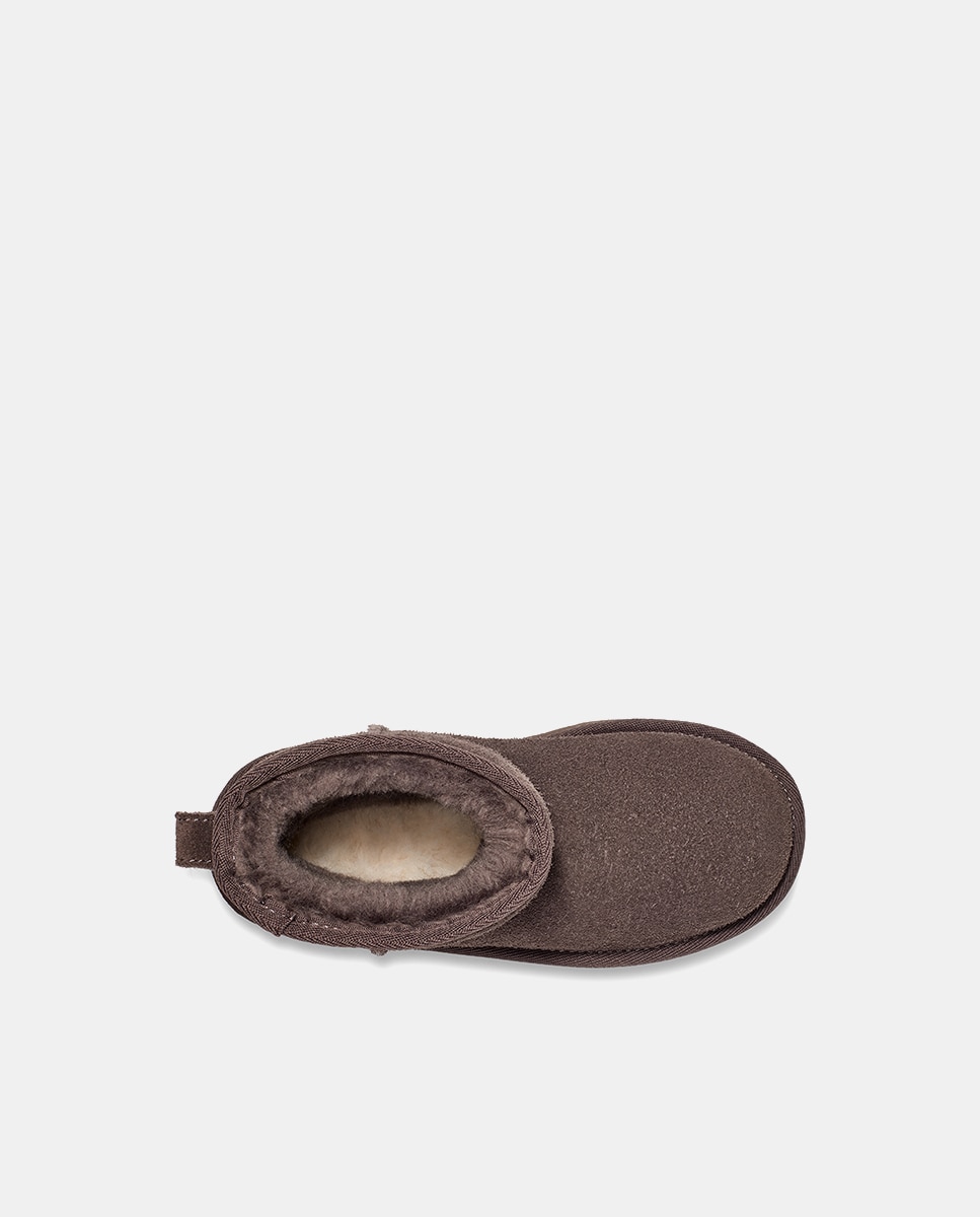 Botas Classic Mini Platform com Forro Interior de Pelo e em Pele UGG Cinzento-5