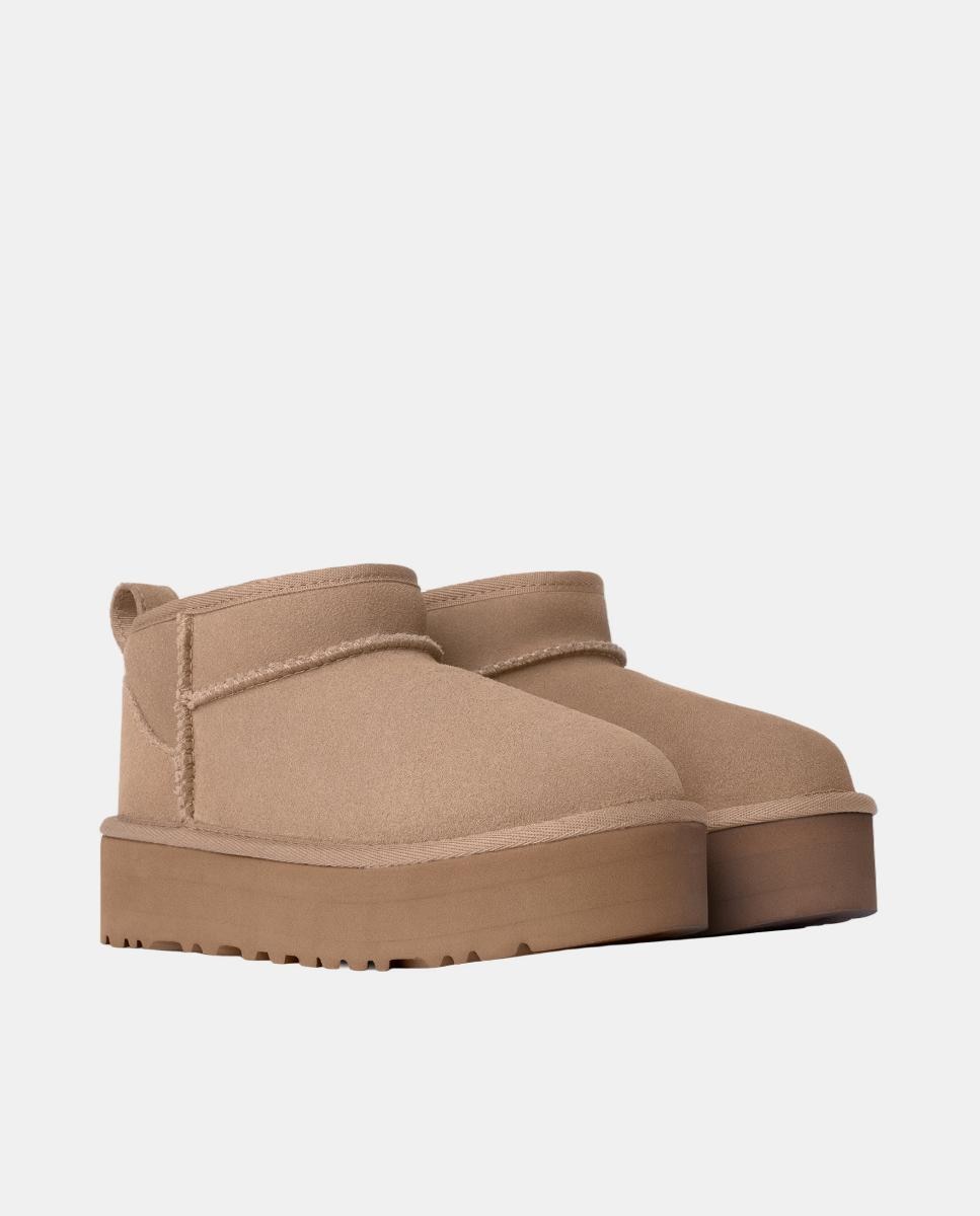 Botas com Plataforma Classic Ultra Mini Bege-2