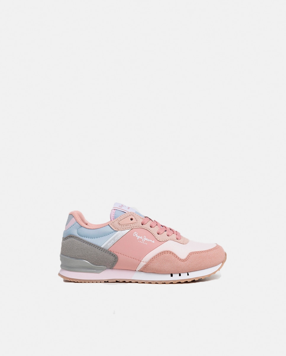Zapatilla moderna running London de niña multicolor - Pepe Jeans - Rosa pastel Rosa pastel-1