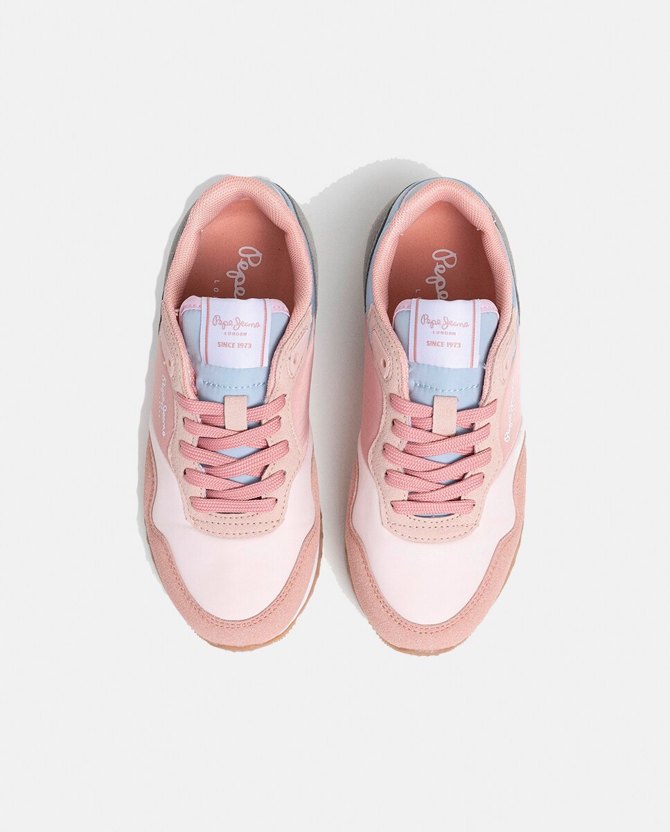 Zapatilla moderna running London de niña multicolor - Pepe Jeans - Rosa pastel Rosa pastel-2