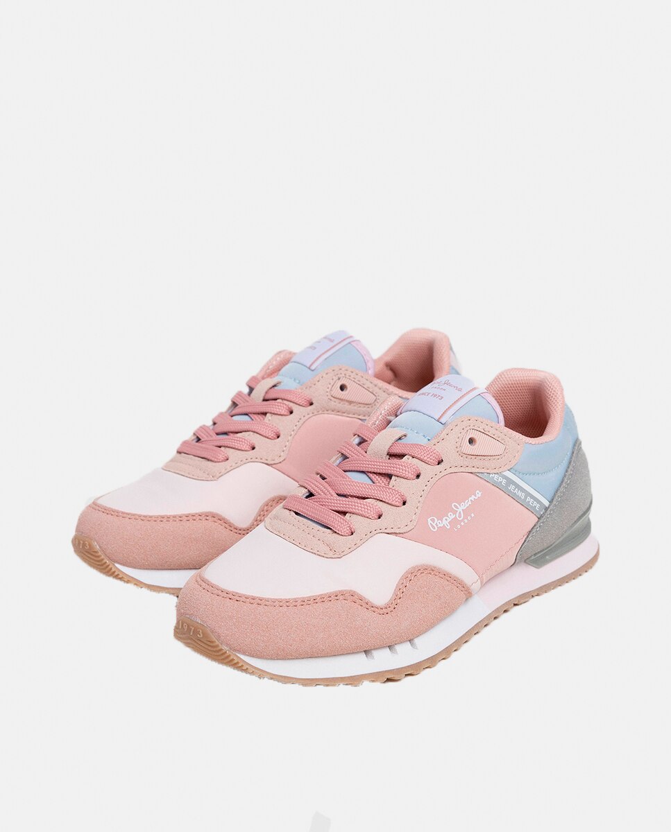 Zapatilla moderna running London de niña multicolor - Pepe Jeans - Rosa pastel Rosa pastel-3