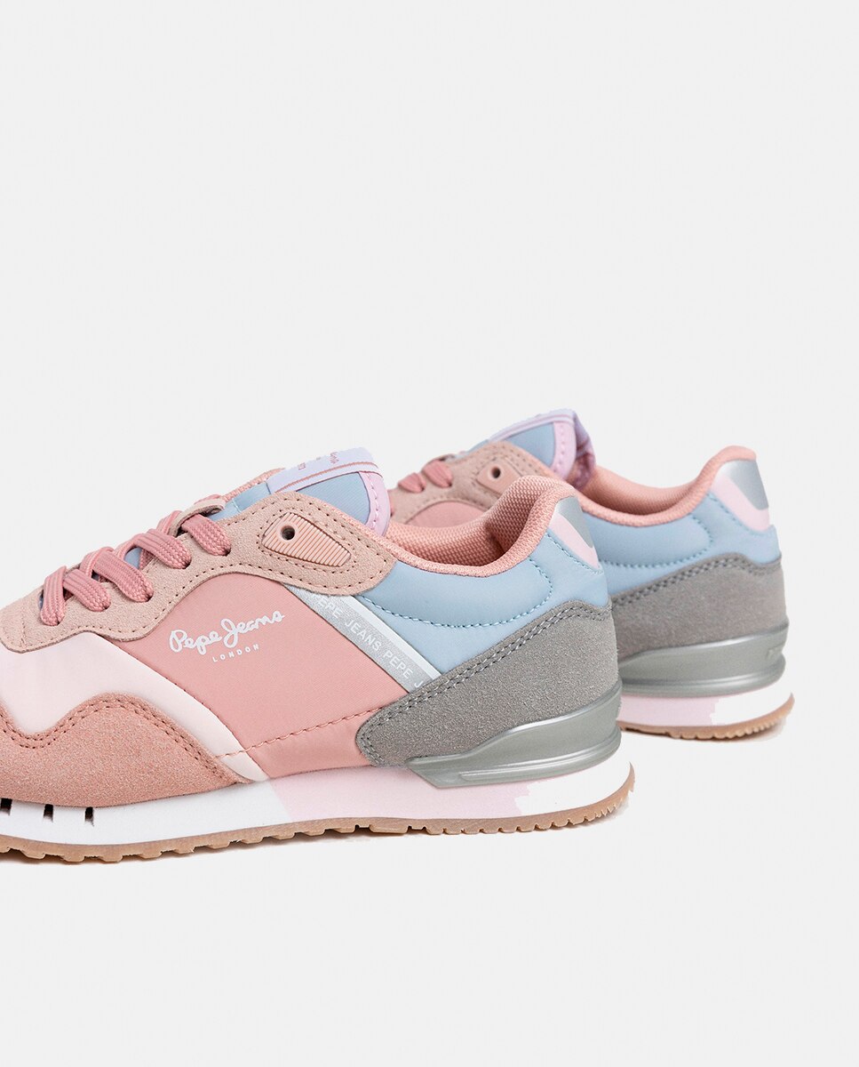 Zapatilla moderna running London de niña multicolor - Pepe Jeans - Rosa pastel Rosa pastel-5