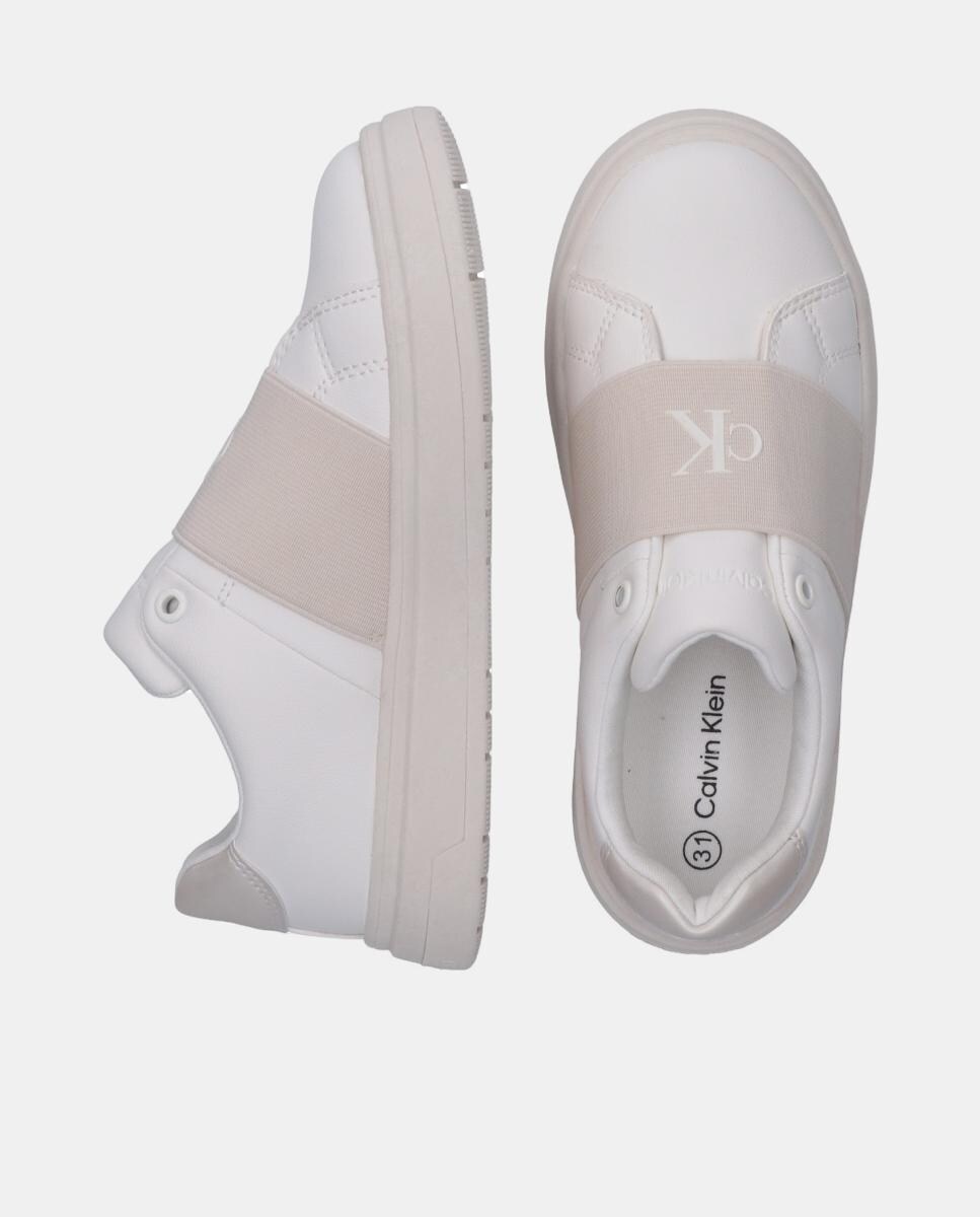 Sapatilhas com Fecho Elástico Branco-4