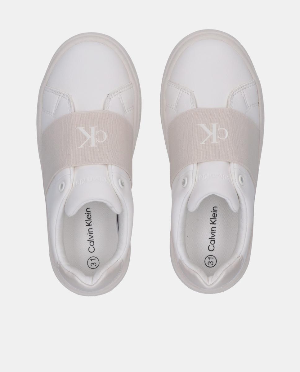 Sapatilhas com Fecho Elástico Branco-5