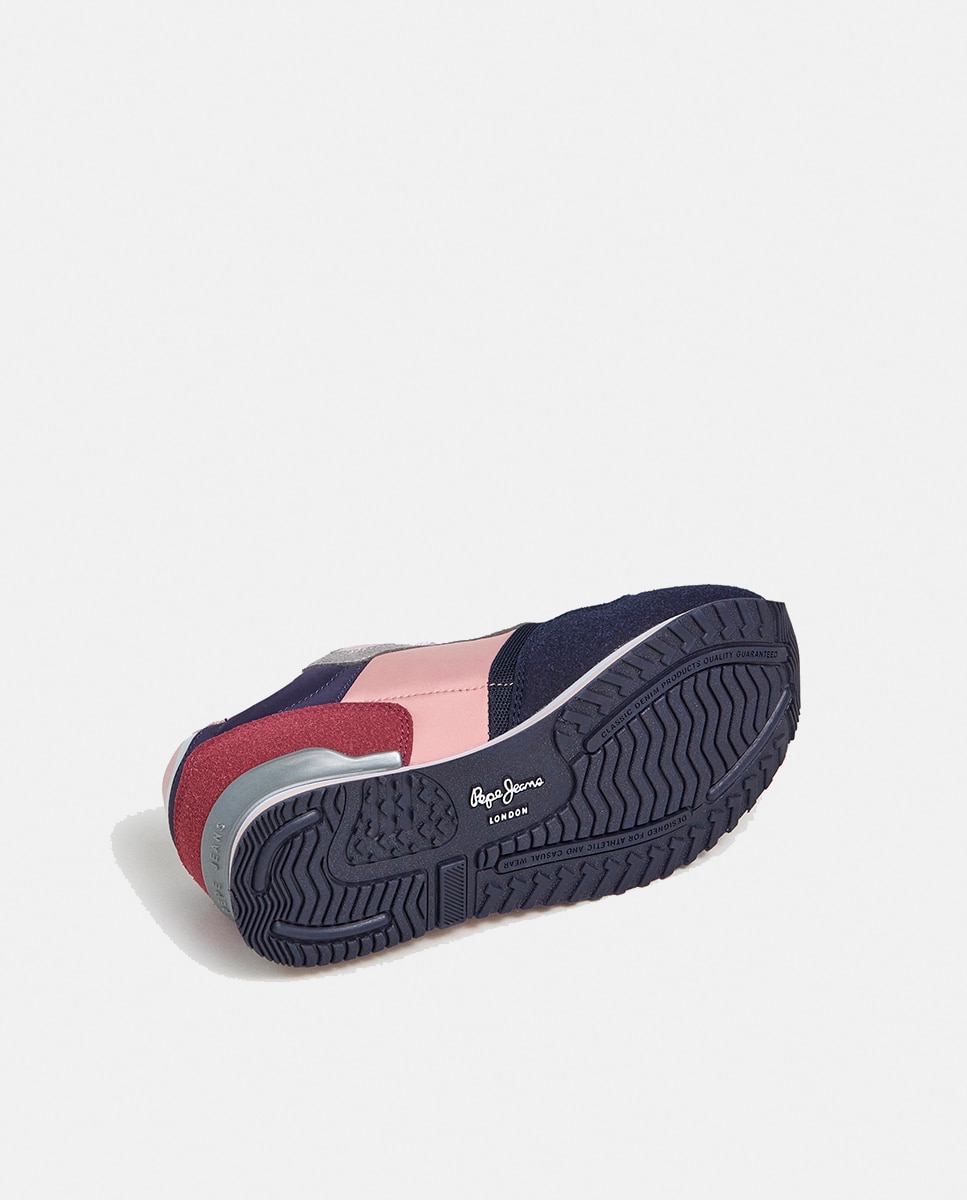 Sapatilhas London Bet em Combinação de Material e Cor Pepe Jeans Rosa-6