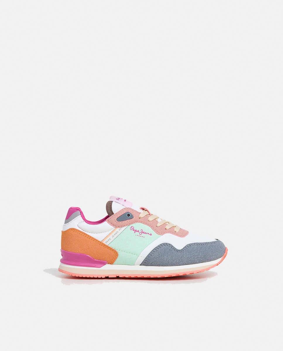 Sapatilhas London Logo em Mistura de cores e Fita com o Logótipo em Repetição Pepe Jeans Multicolor-1