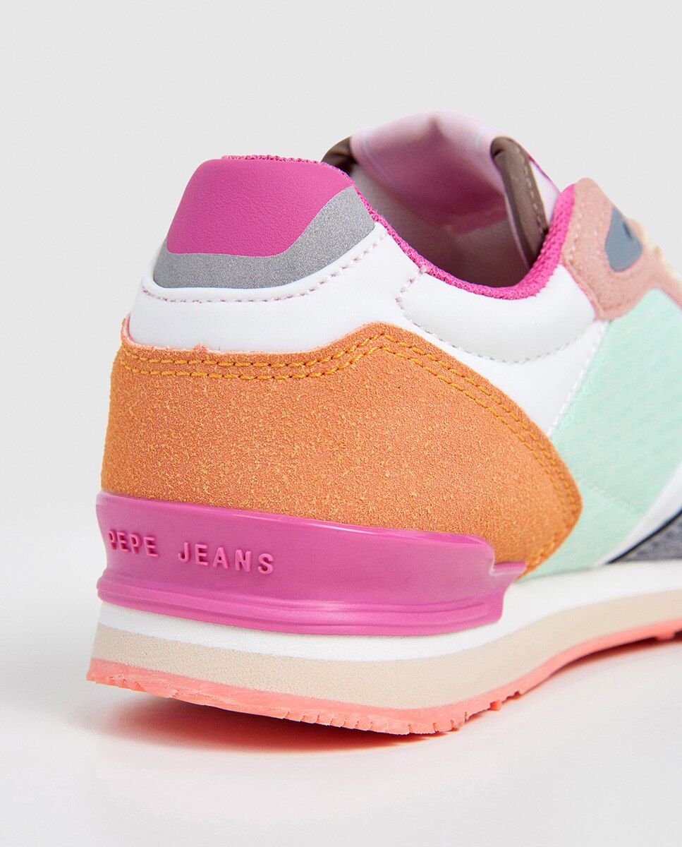 Sapatilhas London Logo em Mistura de cores e Fita com o Logótipo em Repetição Pepe Jeans Multicolor-4
