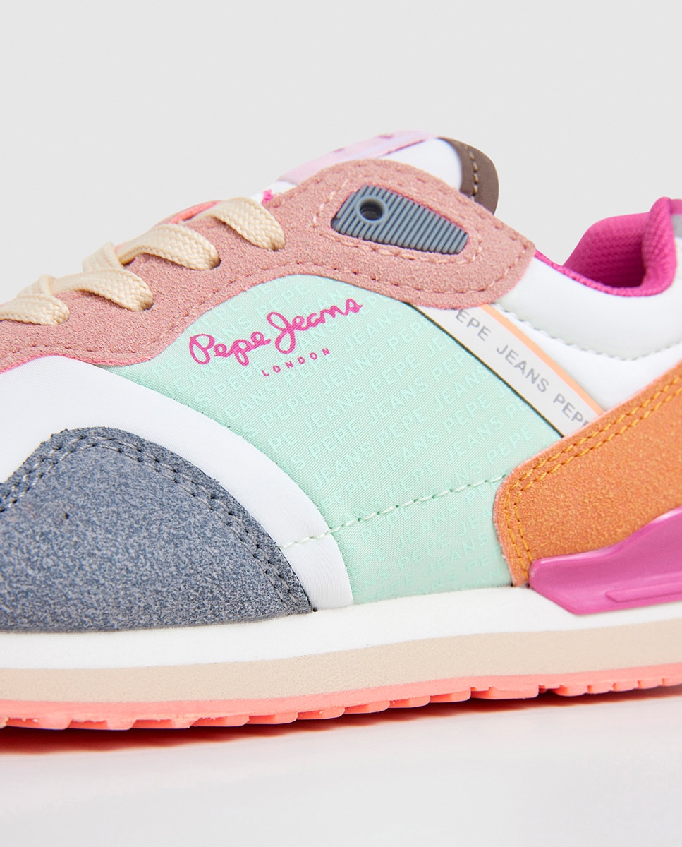 Sapatilhas London Logo em Mistura de cores e Fita com o Logótipo em Repetição Pepe Jeans Multicolor-5