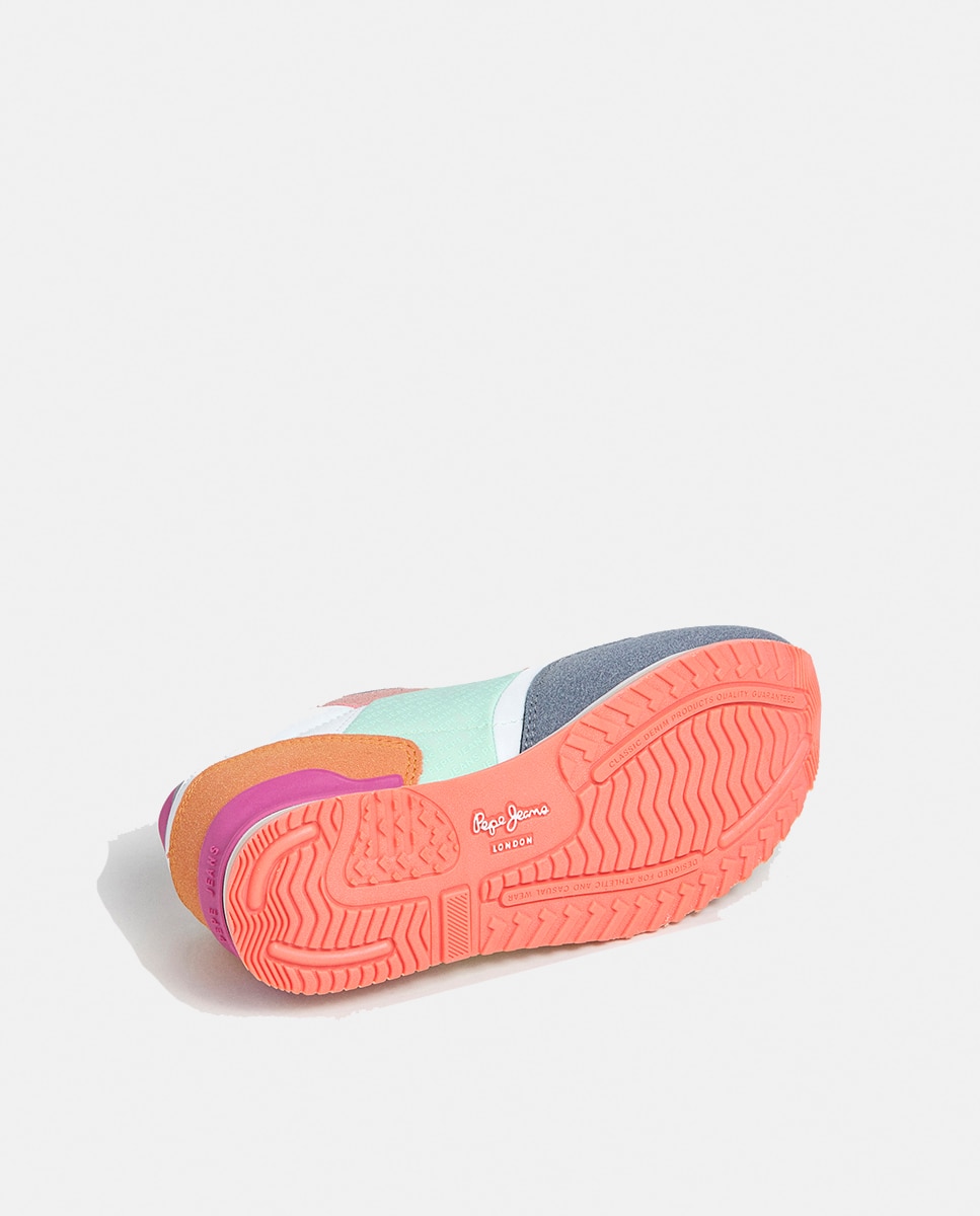Sapatilhas London Logo em Mistura de cores e Fita com o Logótipo em Repetição Pepe Jeans Multicolor-6