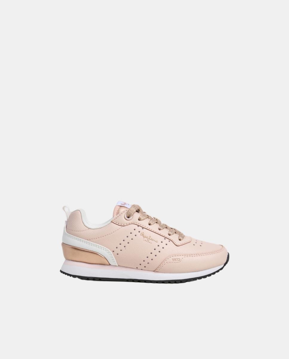 Zapatilla con combinaciones de materiales Dublin Combi - Pepe Jeans - Rosa pálido Rosa pálido-1