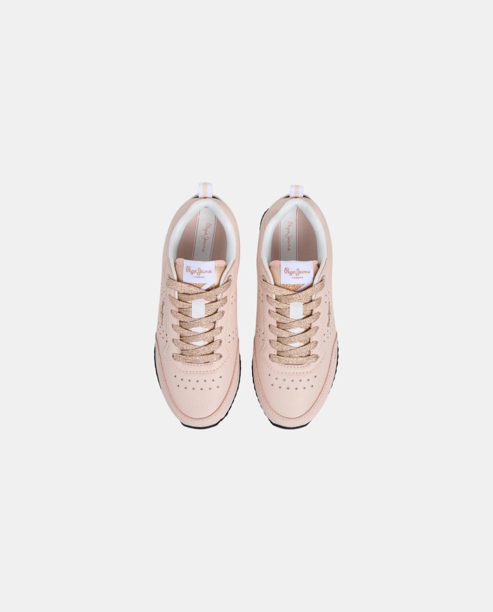 Zapatilla con combinaciones de materiales Dublin Combi - Pepe Jeans - Rosa pálido Rosa pálido-2