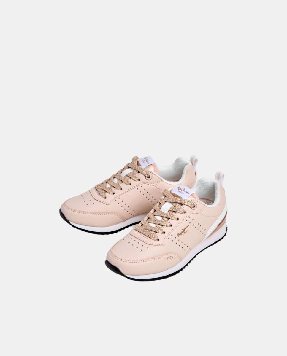 Zapatilla con combinaciones de materiales Dublin Combi - Pepe Jeans - Rosa pálido Rosa pálido-3