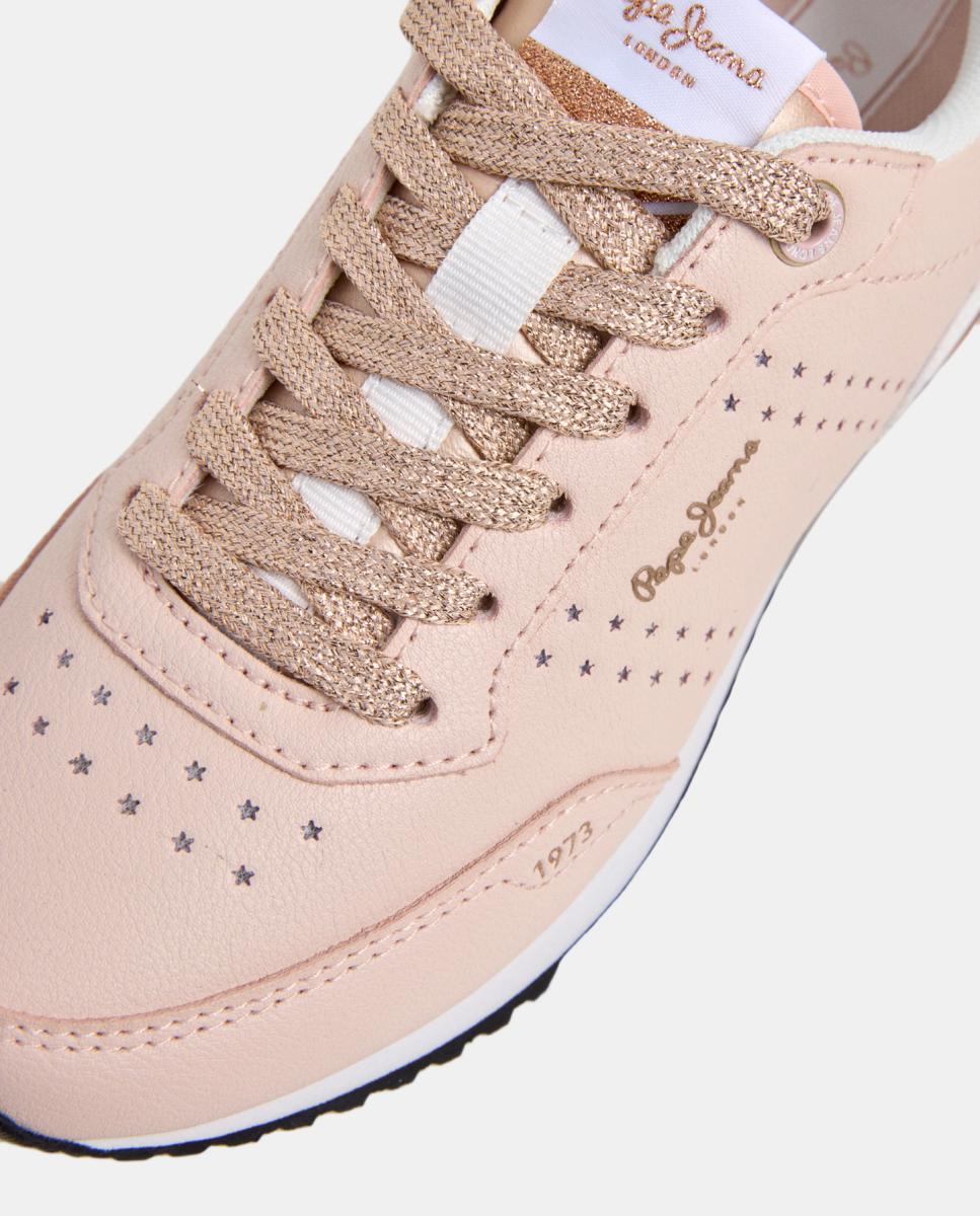 Zapatilla con combinaciones de materiales Dublin Combi - Pepe Jeans - Rosa pálido Rosa pálido-5