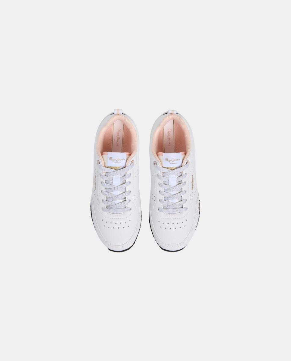 Sapatilhas com Combinações de Materiais Dublin Combi Pepe Jeans Branco-2
