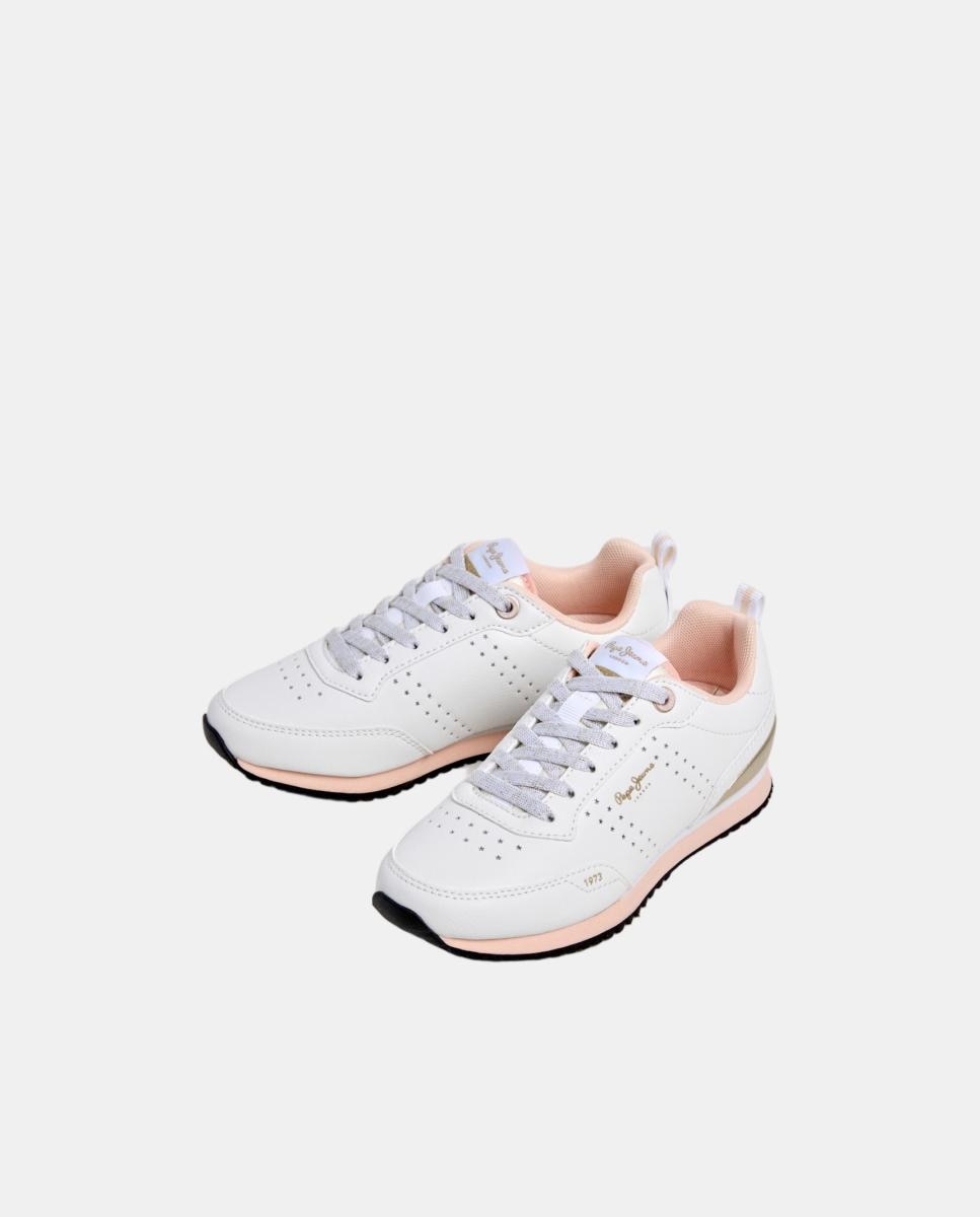 Sapatilhas com Combinações de Materiais Dublin Combi Pepe Jeans Branco-3