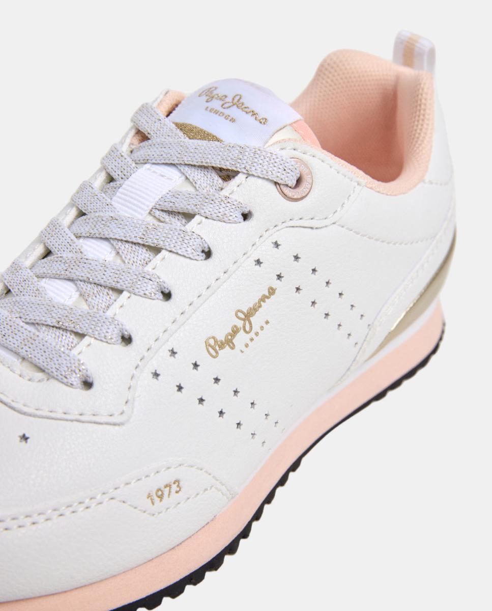 Sapatilhas com Combinações de Materiais Dublin Combi Pepe Jeans Branco-5