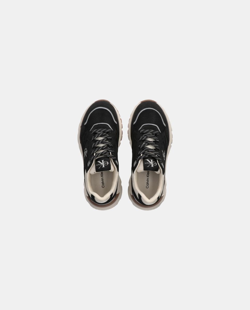 Zapatilla de niña runner calvin klein de serraje - Negro Negro-3