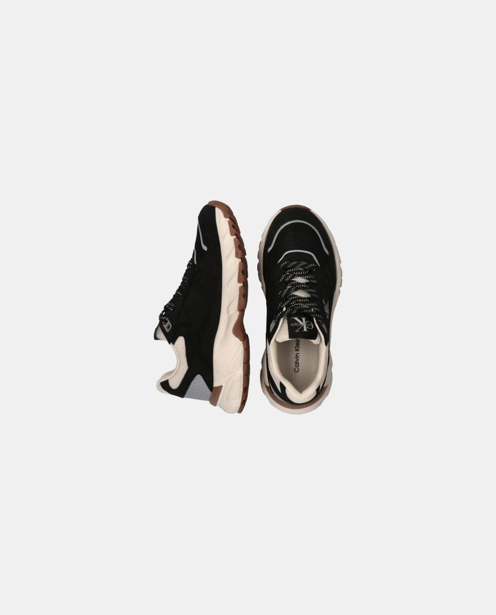 Zapatilla de niña runner calvin klein de serraje - Negro Negro-4