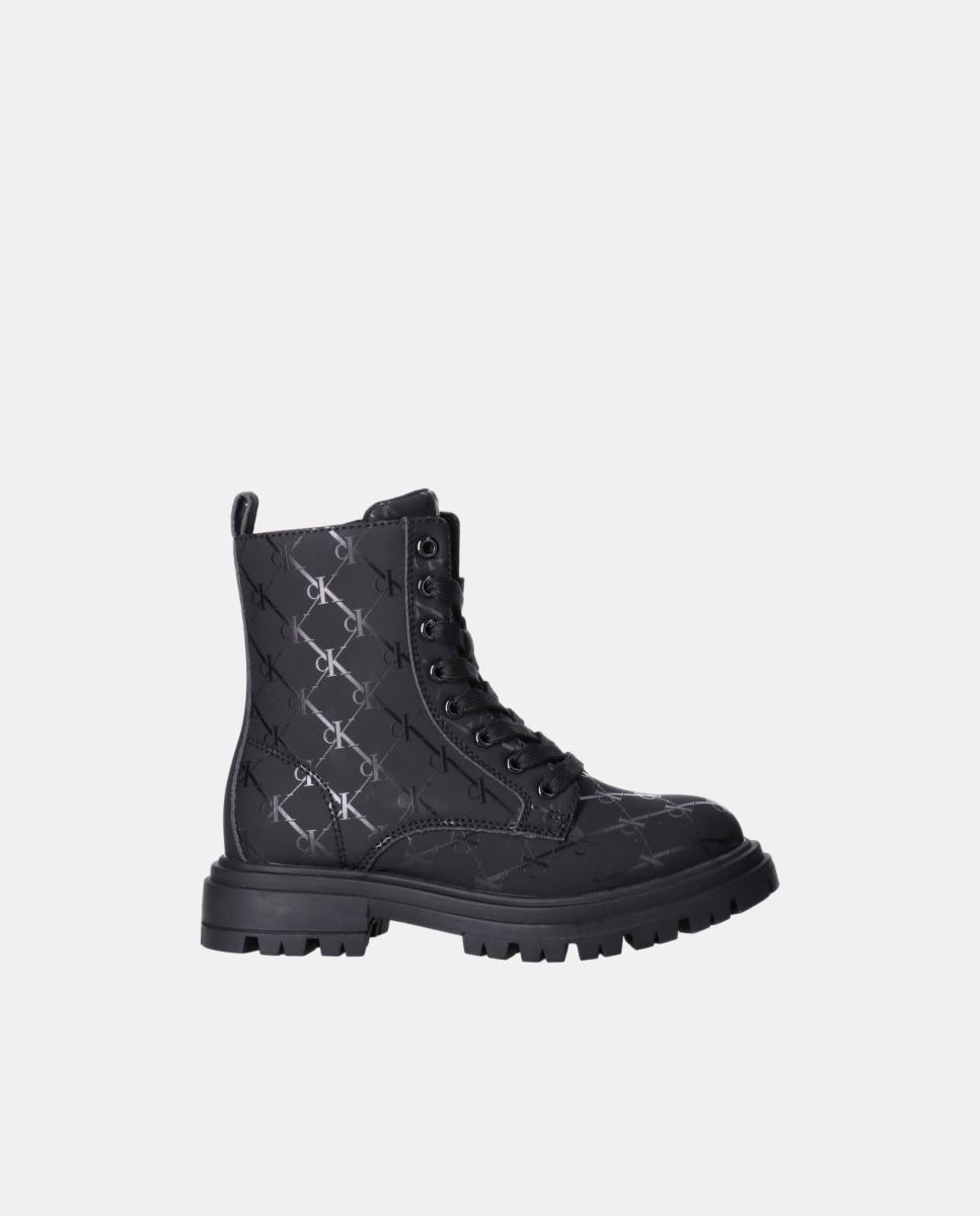 Botas de niña calvin klein con estampado monogram. - Negro Negro-1