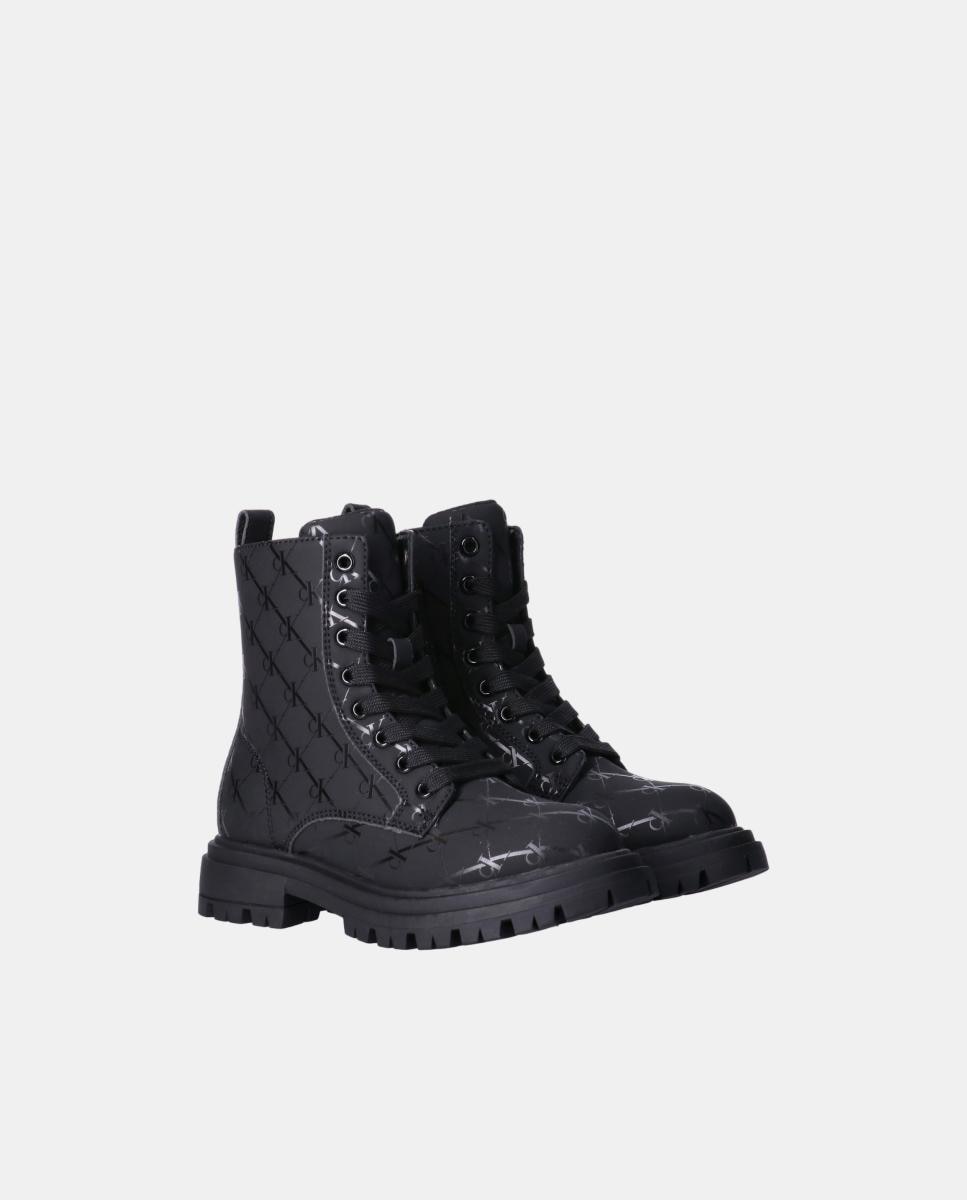Botas de niña calvin klein con estampado monogram. - Negro Negro-2
